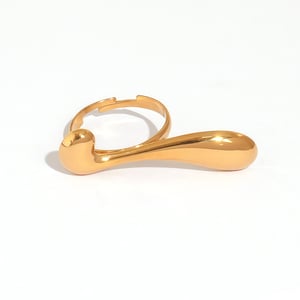 1 Piece Simple Irregular Shape Stainless Steel Gold Color Statement Rings h5
