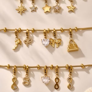 1 Piece Delicate Heart Stainless Steel Gold Color Women's Charm Bracelets h5 Picture10