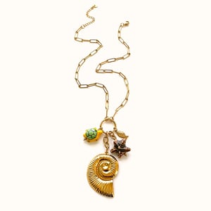 1 Piece Shell Stainless Steel Gold Color Pendant Necklace h5