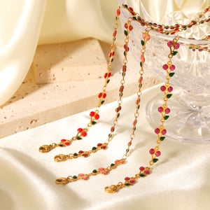 Sweet Plant Stainless Steel  Gold Color  Women's Chain Necklaces h5 Picture3