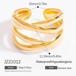 1 Piece Stainless Steel Gold Color Statement Ring h5 Picture2