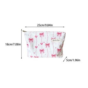 1 Stück Premium gestreifte Schleife Damen Make-up Tasche h5 Bild2