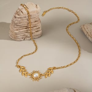 1 stuk luxe elegante roestvrijstalen dameshangerkettingen met zon h5 Afbeelding2