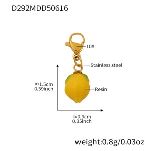 1 Piece Natural Lemon Stainless Steel Gold Color Women's Pendant Necklaces h5