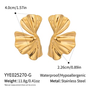 1 Pair Romantic Series Casual Flower Stainless Steel Gold Color  Women's Stud Earrings h5