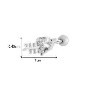 1 Piece Delicate Crown Copper Gold Color Zircon Women's Piercing Earrings h5 Picture2