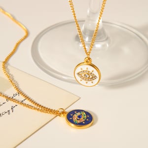 1 collar con colgante de ojo de diablo de acero inoxidable para mujer h5 Imagen5