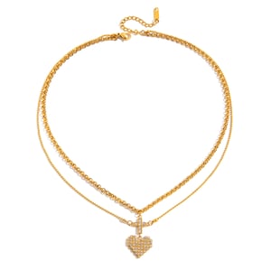 1 Piece Romantic Heart Stainless Steel Gold Color Women's Layered Necklaces h5 