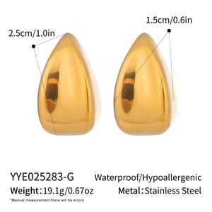 1 Paar goldfarbene Ohrstecker aus Edelstahl h5 