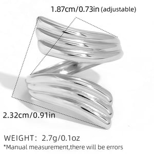 1 Pair Simple Series Daily Strip Stainless Steel   Gold Color  Minimalist Rings h5 Picture2