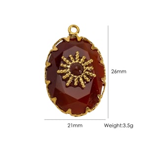 1 Stück romantische elegante unregelmäßige Form Sonne Natursteine Damen Anhänger h5 