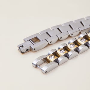 1 Piece Classic Patchwork Stainless Steel Gold Color Women's Chain Bracelets h5 Picture5