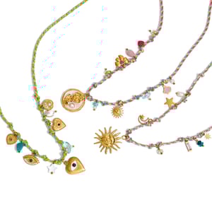 1 Piece Polychrome Flower Stainless Steel Gold Color Women's Pendant Necklaces h5 Picture10