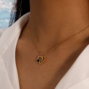 1 Stück Halskette mit Herzanhänger aus Edelstahl in Goldfarbe h5 Bild6