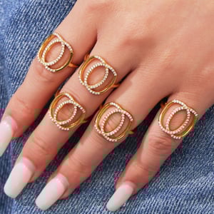 1 Stück klassische Infinity Edelstahl Gold Farbe Zirkon Statement Ringe h5 Bild5