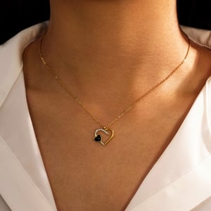 1 Stück Halskette mit Herzanhänger aus Edelstahl in Goldfarbe h5 Bild5