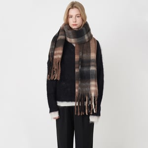 1 stuk romantische casual geruite gemengde kleuren polyester dames wintersjaals h5 