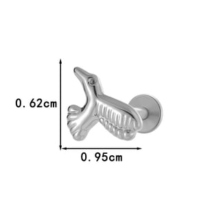 1 Stück Piercing-Ohrring aus Titanlegierung in Goldfarbe h5 Bild2