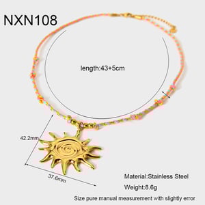 1 Pair Classic Series Retro Sun/Moon Stainless Steel Women's  Pendant Necklaces h5