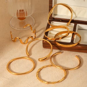 Simple Series Daily Irregular Shape Stainless Steel  Women's Bangles h5 Picture7