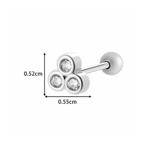 1 Piece Heart Copper Gold Color Zircon Piercing Earring h5 Picture2