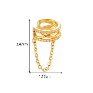 1 Stück Ohrclips mit Schleife und Zirkonia in Kupfer- und Goldfarbe h5 Bild2