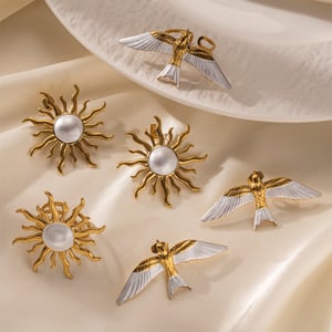 Birds Stainless Steel Earrings Set h5 Picture2