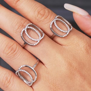 1 Stück klassische Infinity Edelstahl Gold Farbe Zirkon Statement Ringe h5 Bild7