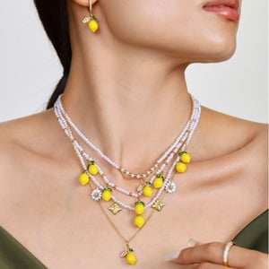 1 Piece Natural Lemon Stainless Steel Gold Color Women's Pendant Necklaces h5 Picture8