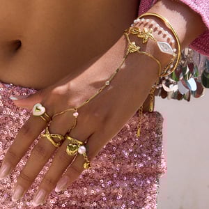 1 Piece Romantic Bow Knot Stainless Steel Gold Color Women's Chain Bracelets h5 Picture3