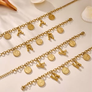 1 Piece Daily Letter Stainless Steel Gold Color Women's Charm Bracelets h5 Picture7