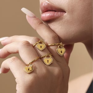 1 Piece Sweet Lock Heart Stainless Steel Gold Color Women's Pendant Necklaces h5 Picture7