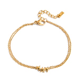 1 Piece Shinning Star Stainless Steel Gold Color Women's Chain Bracelets h5