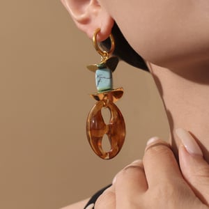 1 Pair Retro Irregular Oval Shape Stainless Steel Gold Color Women's Drop Earrings h5 Picture4