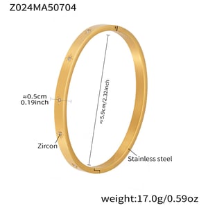 1 Piece Classic Irregular Shape Stainless Steel Gold Color Women's Bangles h5