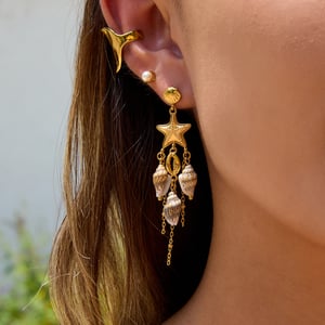 1 Pair Oceanic Natural Shell Stainless Steel Gold Color Women's Drop Earrings h5 Picture3