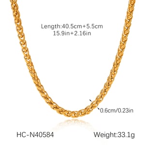 1 Piece Daily Chain Stainless Steel  Gold Color  Women's Chain Necklaces h5 Picture2