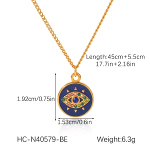 1 collar con colgante de ojo de diablo de acero inoxidable para mujer h5 Imagen2