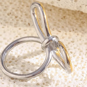 1 Piece Romantic Series Elegant Irregular Shape Stainless Steel   Gold Color  Statement Rings h5 Picture3
