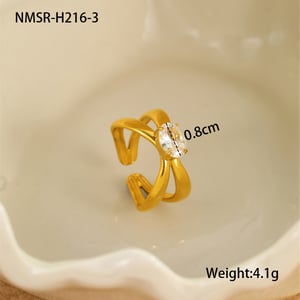 1 Piece Simple Series Elegant Geometric Stainless Steel Women's Adjustable Rings h5