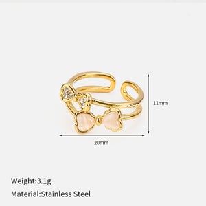 1 Piece Bow Knot Stainless Steel  Gold Color Statement Ring h5 