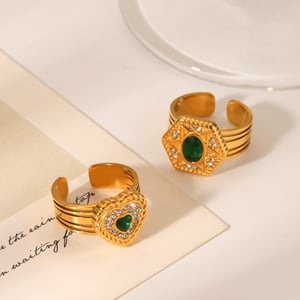1 Pair Simple Series Daily Heart Stainless Steel  Statement Rings h5 Picture9