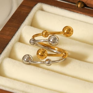 1 Stück einfache, alltägliche Statement-Ringe aus Edelstahl in gemischten Farben und Goldfarbe h5 Bild5