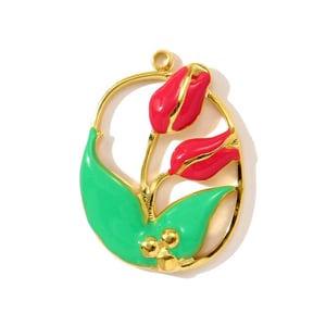 1 Piece Natural Food&Animal Stainless Steel Women's Pendants h5