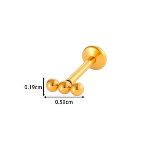 1 Piece Daily Ball Stainless Steel Gold Color Women's Piercings Earrings h5 Picture2