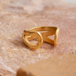 1 Piece Modern Twist Stainless Steel Gold Color Minimalist Rings h5 Picture8