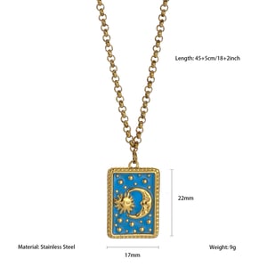 1 Piece Classic Tarot Stainless Steel Gold Color Women's Pendant Necklaces h5