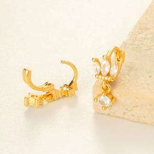 1 Stück Schmetterling Kupfer Gold Farbe Zirkon Piercing Ohrring h5 Bild3