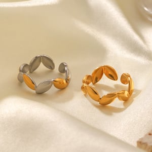 1 Pair Simple Series Daily Solid Color Stainless Steel  Statement Rings h5 Picture3