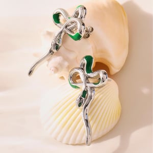 1 Pair Classic Series Snake Stainless Steel Gold Color Women's Stud Earrings h5 Picture5